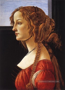  Une Tableaux - Portrait d’une jeune femme Sandro Botticelli